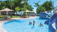 foto detsky bazen s vodnymi atrakciami hotela Portes Beach, stredisko Nea Potidea, Chalkidiki, Grecko